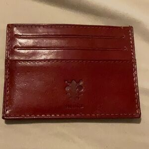 Red Leather Firenze card wallet